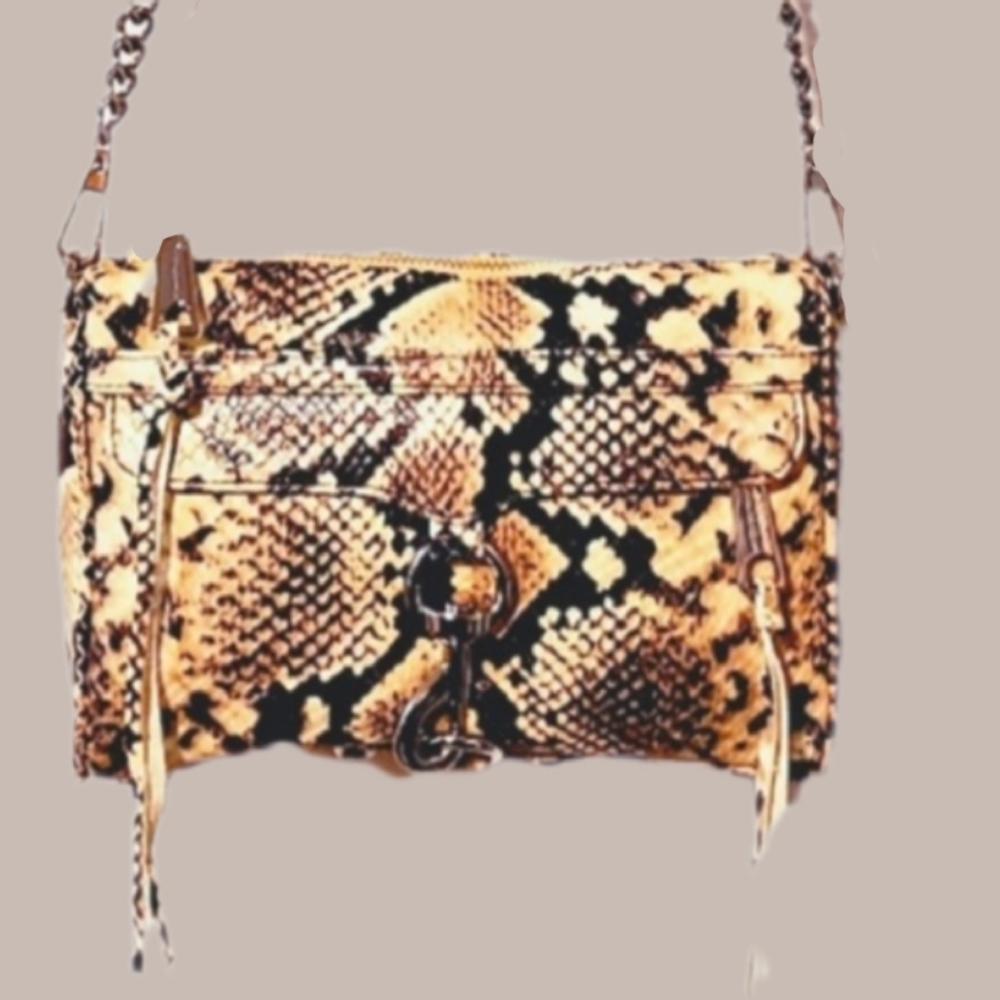 REBECCA MINKOFF Snakeskin Emb. LTR Messenger-EUC